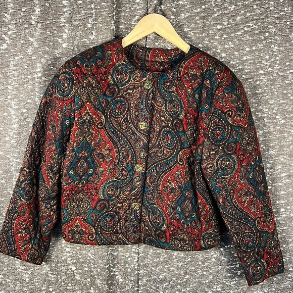 Vintage Retro Paisley Blazer with Gold Buttons - Picture 1 of 5